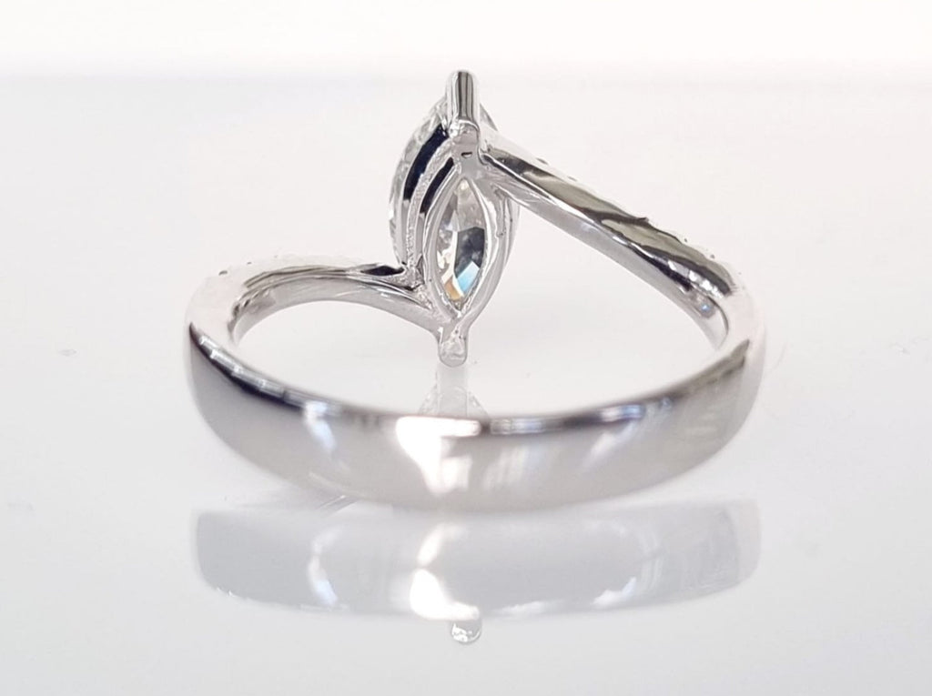 Anello - 18 carati Oro bianco - 1.15ct. tw. Diamante (Naturale)