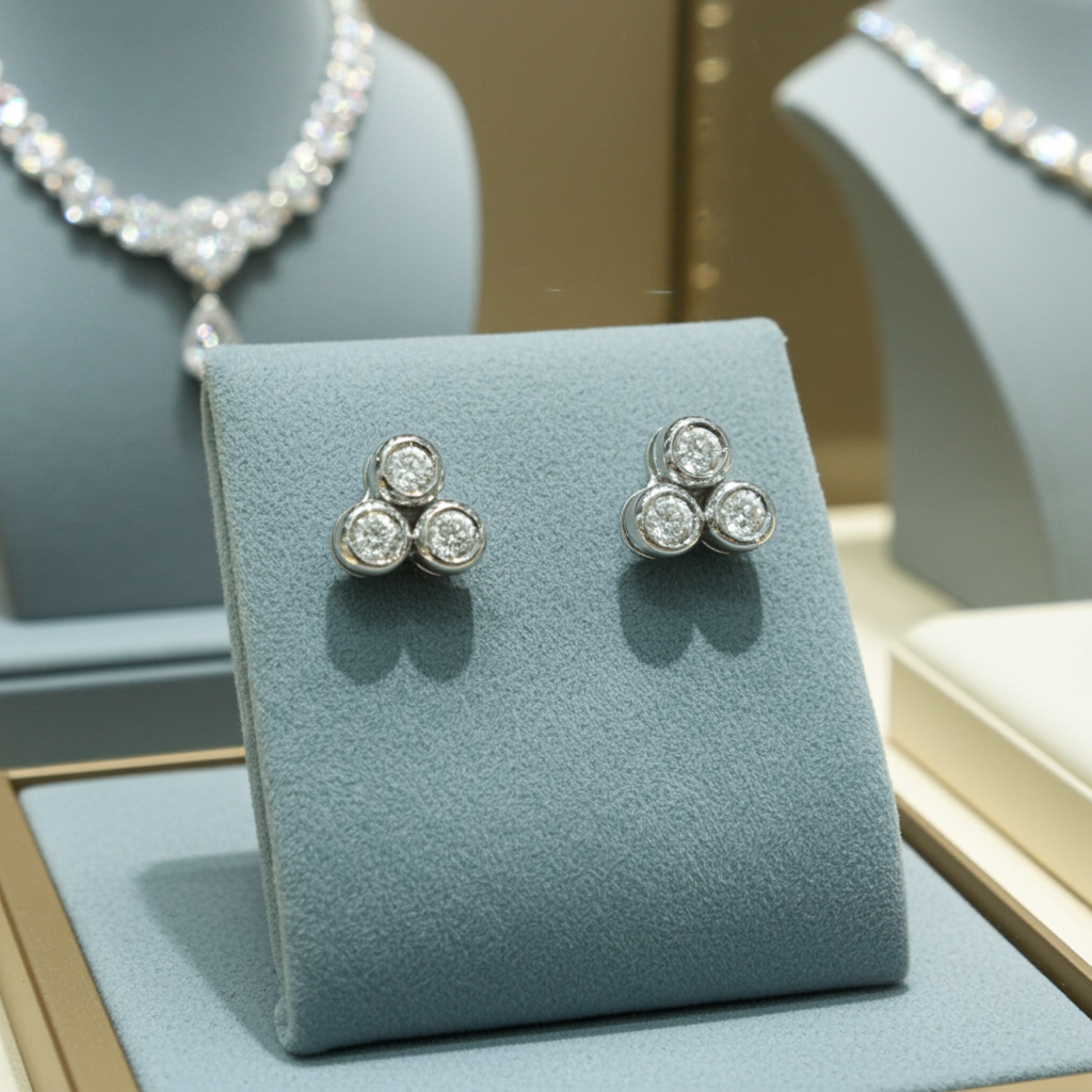 Orecchini Trilogy  - 18 carati Oro bianco 0.60ct Diamante (Naturale) - Diamante