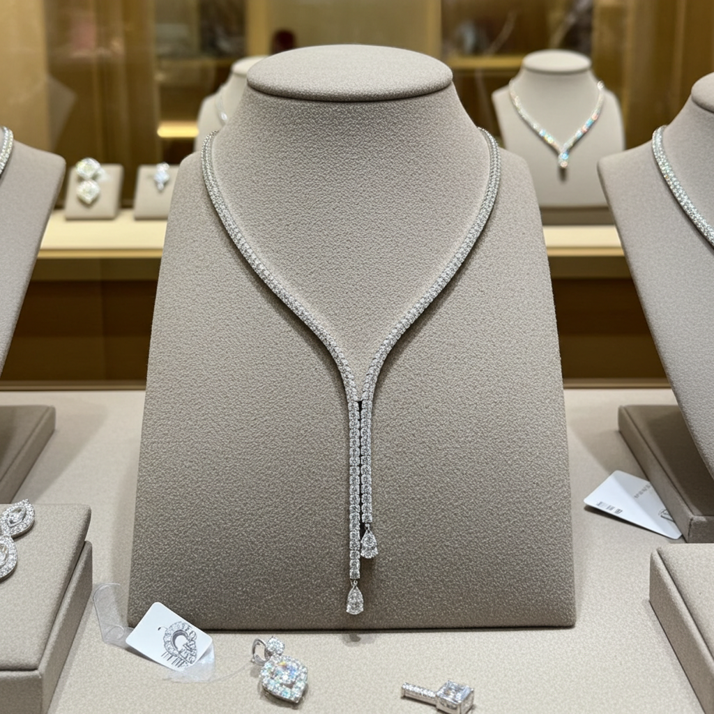 Collana Tennis - 18 carati Oro bianco - 11,34ct. tw. Diamante Naturale