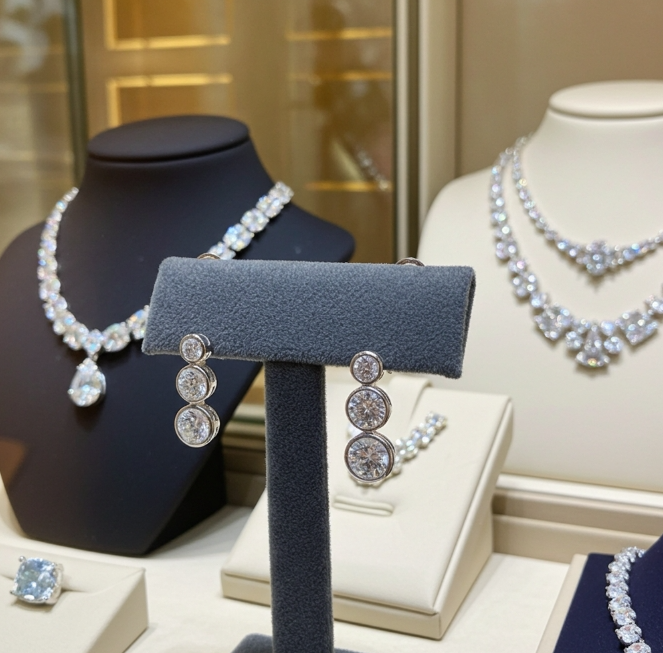 Orecchini - 18 carati Oro bianco - 2.88ct. tw. Diamante (Coltivato in laboratorio)