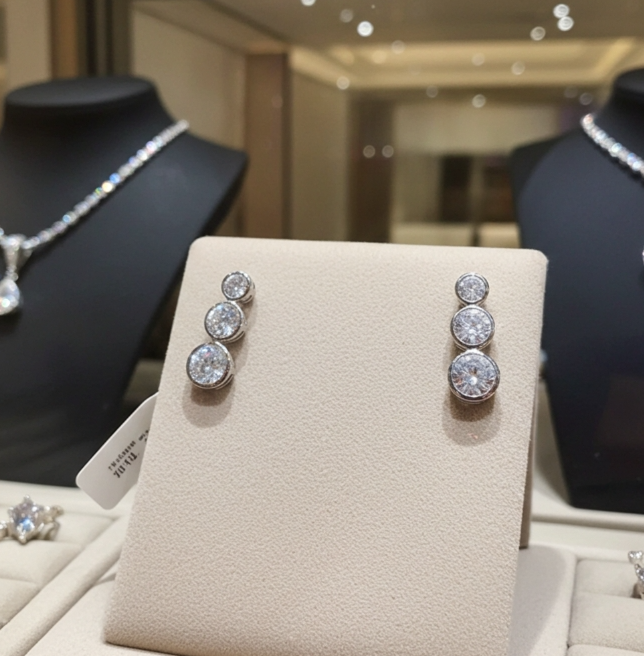 Orecchini - 18 carati Oro bianco - 2.88ct. tw. Diamante (Coltivato in laboratorio)