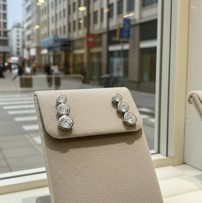 Orecchini - 18 carati Oro bianco - 2.88ct. tw. Diamante (Coltivato in laboratorio)