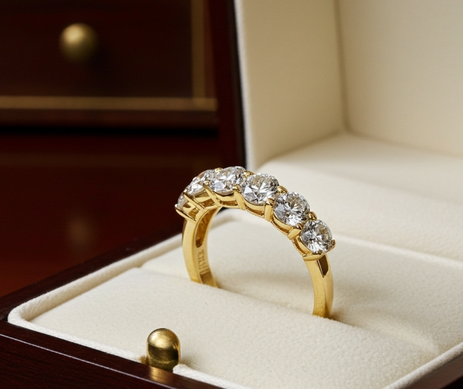 Anello riviera 18 carati Oro giallo 3.51ctDiamante (Coltivato in laboratorio)