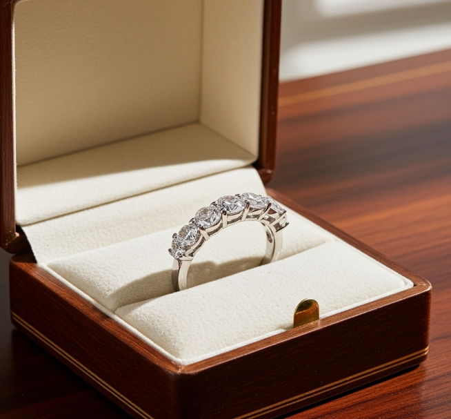 Anello riviera18 carati Oro bianco 3.25ct Diamante (Coltivato in laboratorio)