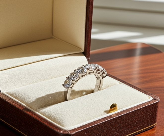 Anello riviera18 carati Oro bianco 3.25ct Diamante (Coltivato in laboratorio)