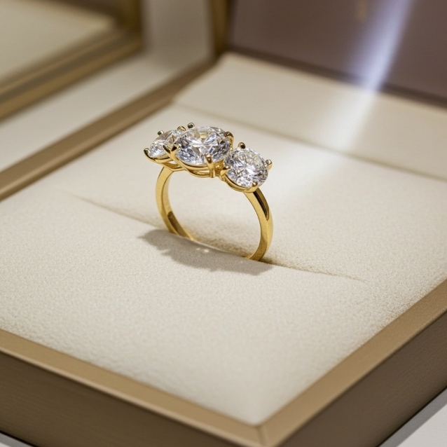 Anello - 18 carati Oro giallo - 4.32ct. tw. Diamante (Coltivato in laboratorio) - Diamante - D IF