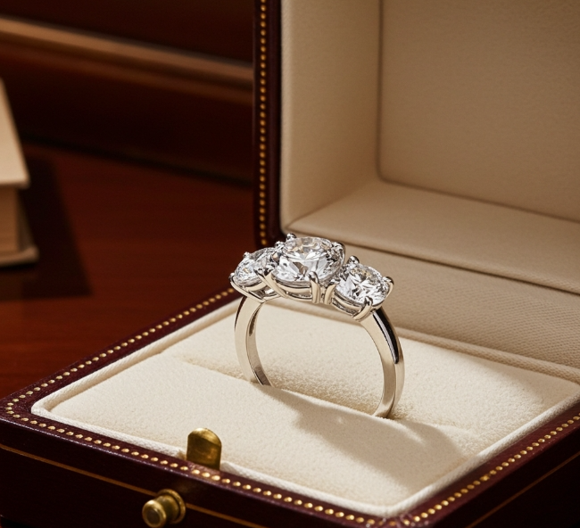 Anello - 18 carati Oro bianco - 4.22ct. tw. Diamante (Coltivato in laboratorio) - Diamante - D IF