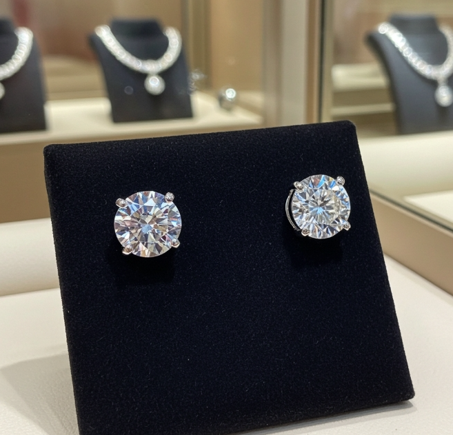 Orecchini a lobo - 18carati Oro bianco - 2.10 ct. tw. Diamante (Coltivato in laboratorio) -