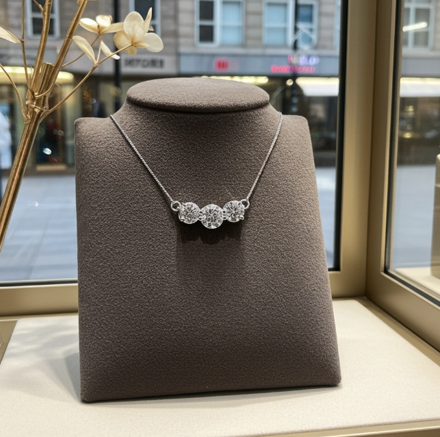 Collana - 18 carati Oro bianco -2,88ct. tw. Diamante (Coltivato in laboratorio) - Diamante -D VVS1