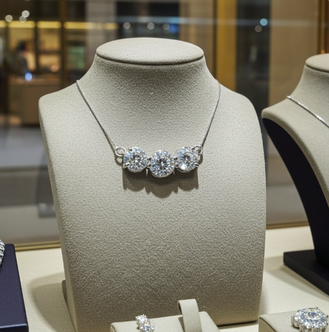 Collana - 18 carati Oro bianco -2,88ct. tw. Diamante (Coltivato in laboratorio) - Diamante -D VVS1