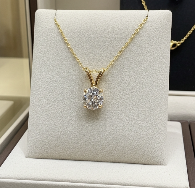 Collana con ciondolo - 18 carati Oro giallo - 0.60ct. tw. Diamante (Coltivato in Laboratorio)