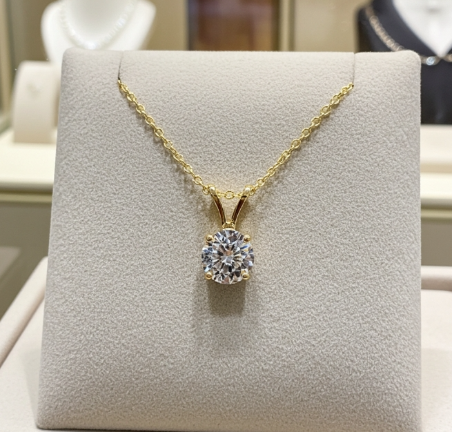 Collana con ciondolo - 18 carati Oro giallo - 0.60ct. tw. Diamante (Coltivato in Laboratorio)