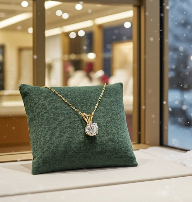 Collana con ciondolo - 18 carati Oro giallo - 0.60ct. tw. Diamante (Coltivato in Laboratorio)