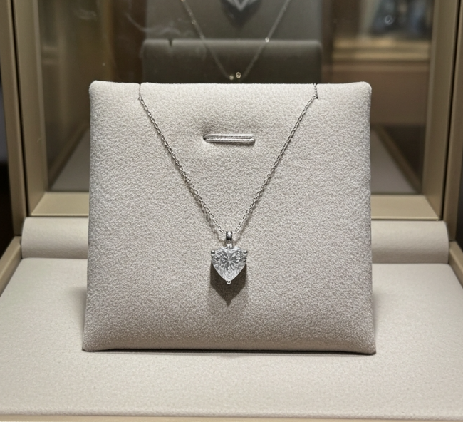 Collana con ciondolo - 18 carati Oro bianco - 1,00 ct. tw. Diamante (Coltivato in Laboratorio) -