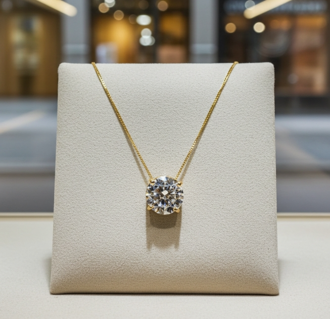 Collana con ciondolo - 18 carati Oro giallo - 2.10 ct. tw. Diamante (Coltivato in Laboratorio) -