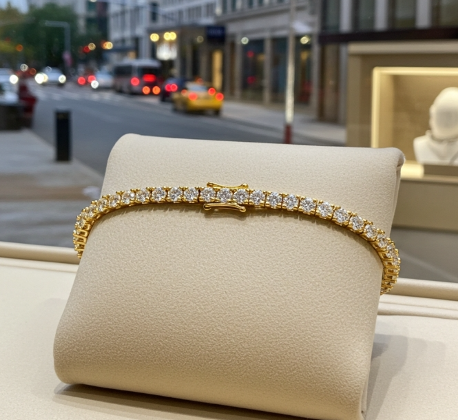 Bracciale tennis - 18 carati Oro giallo - 7.02ct. tw. Diamante (Naturale)