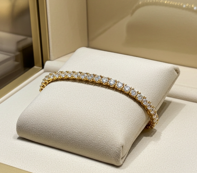 Bracciale tennis - 18 carati Oro giallo - 7.02ct. tw. Diamante (Naturale)