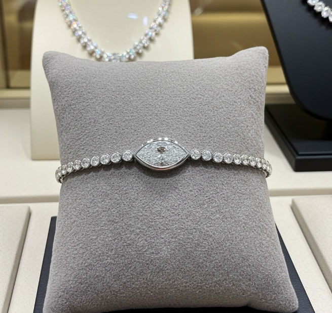 Bracciale - 18 carati Oro bianco - 6.90 ct. tw. Diamante (Coltivato in laboratorio)