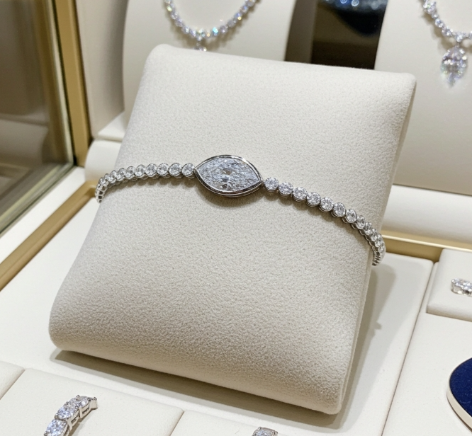 Bracciale - 18 carati Oro bianco - 6.90 ct. tw. Diamante (Coltivato in laboratorio)