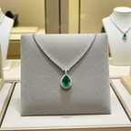 Collana tennis in oro e smeraldo e diamanti naturali 8.44 ct