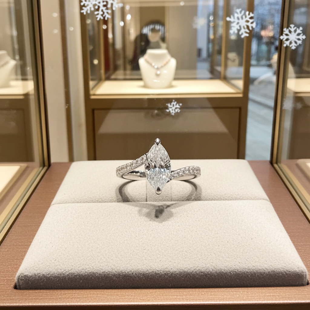 Anello - 18 carati Oro bianco - 0.65ct. tw. Diamante (Naturale)