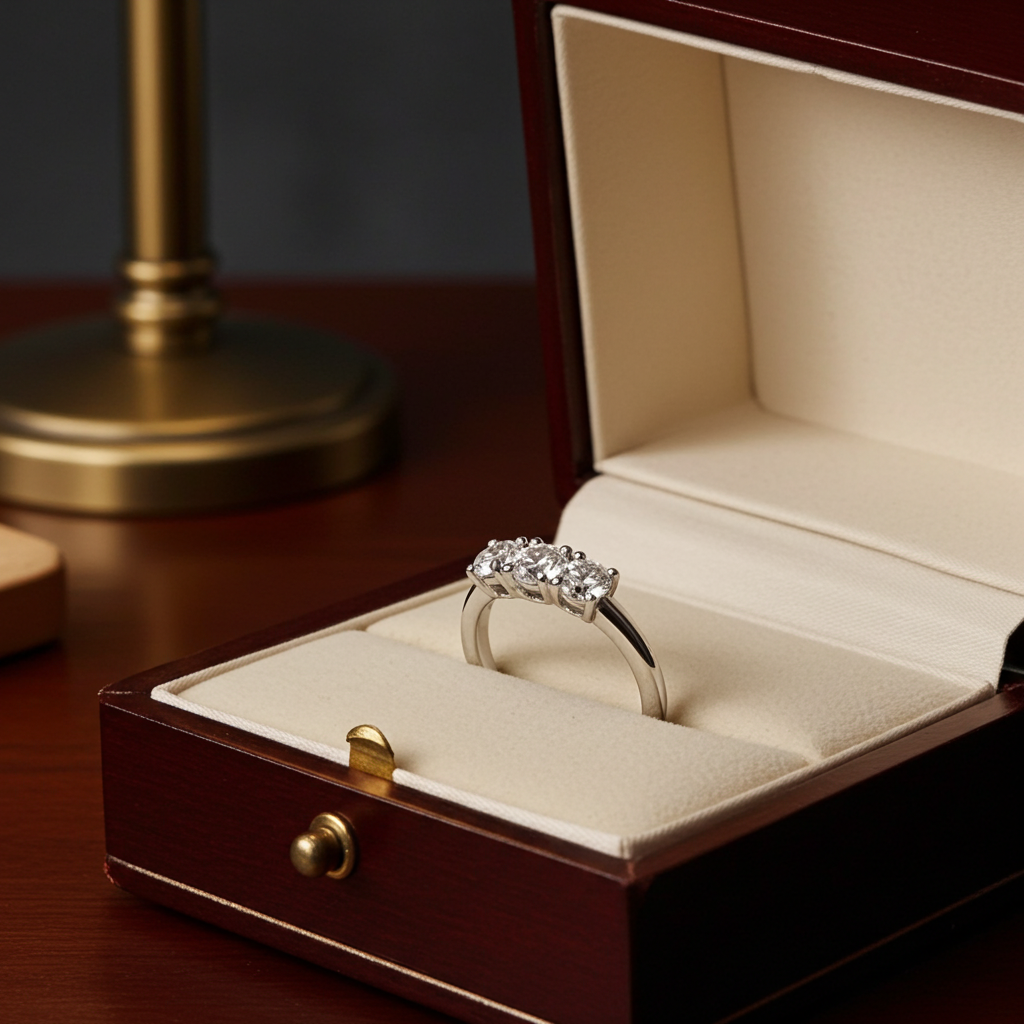 Anello trilogy , diamanti naturali 1.20 ct certificato IGI D IF