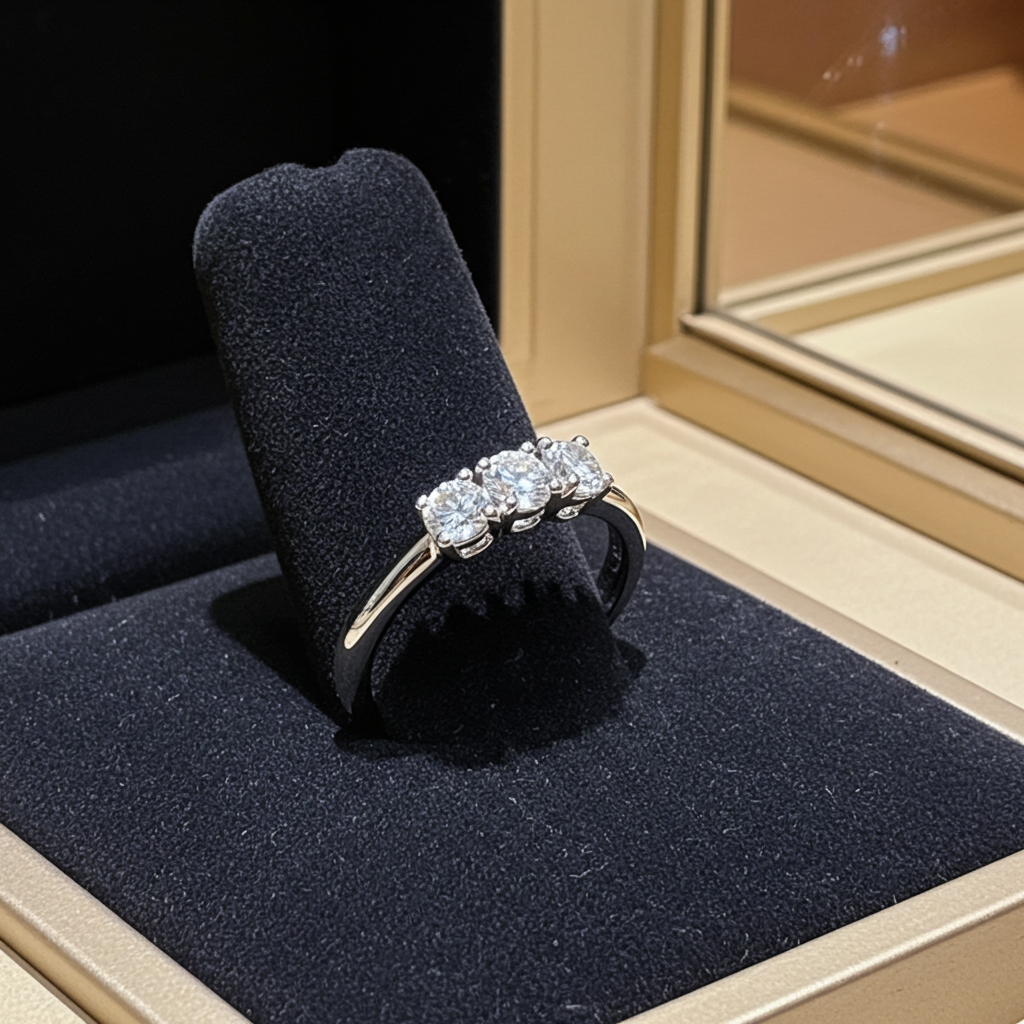 Anello trilogy , diamanti naturali 1.20 ct certificato IGI D IF