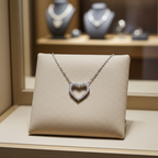 Collana cuore in oro e diamanti naturali 0.54ct