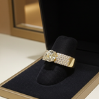 Anello solitario in oro giallo 18k e diamanti naturali 1.15ct