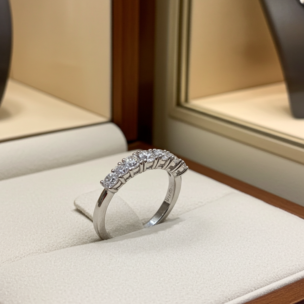 Anello Riviera -1.05 ct 7 Diamanti Naturali