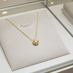 ciondolo punto luce a cipollina in oro giallo 18k e diamanti naturale  0,60  ct