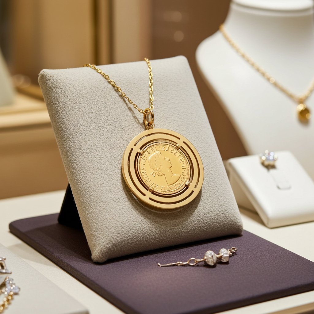 Collana - Ciondolo in oro con sterline oro 22k