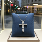 ciondolo croce certificato HRD con diamanti naturali 1,01ct