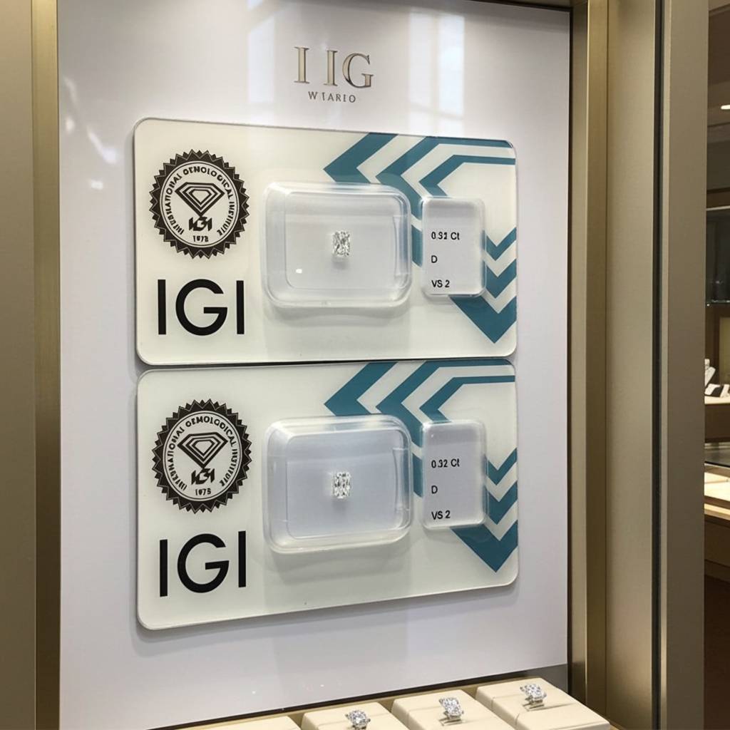 2 diamanti naturali certificato IGI taglio radiante   0.63ct   D VS2