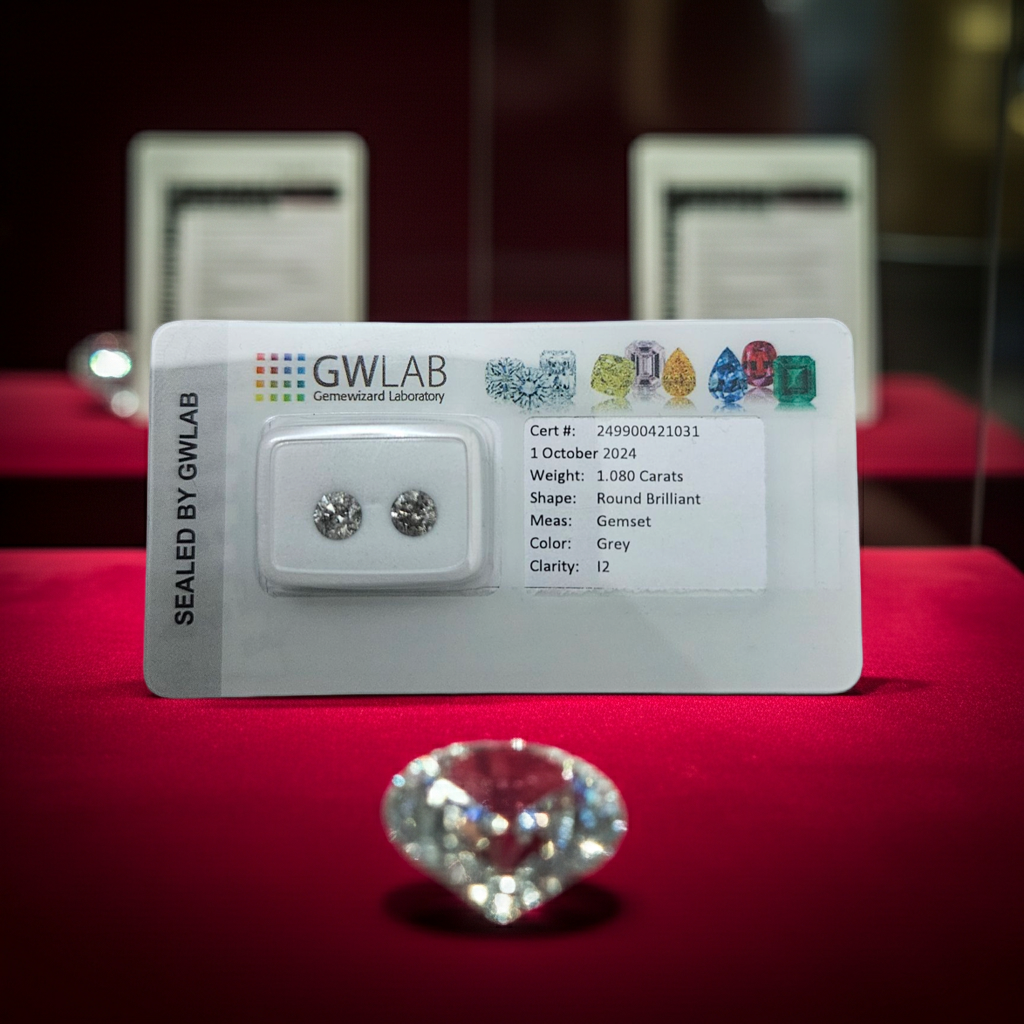 Coppia Diamante naturale certificato 1.080ct