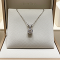 Collana con ciondolo - 18 carati Oro Bianco- 0.90ct. tw. Diamante