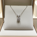 Collana con ciondolo - 18 carati Oro Bianco- 0.90ct. tw. Diamante