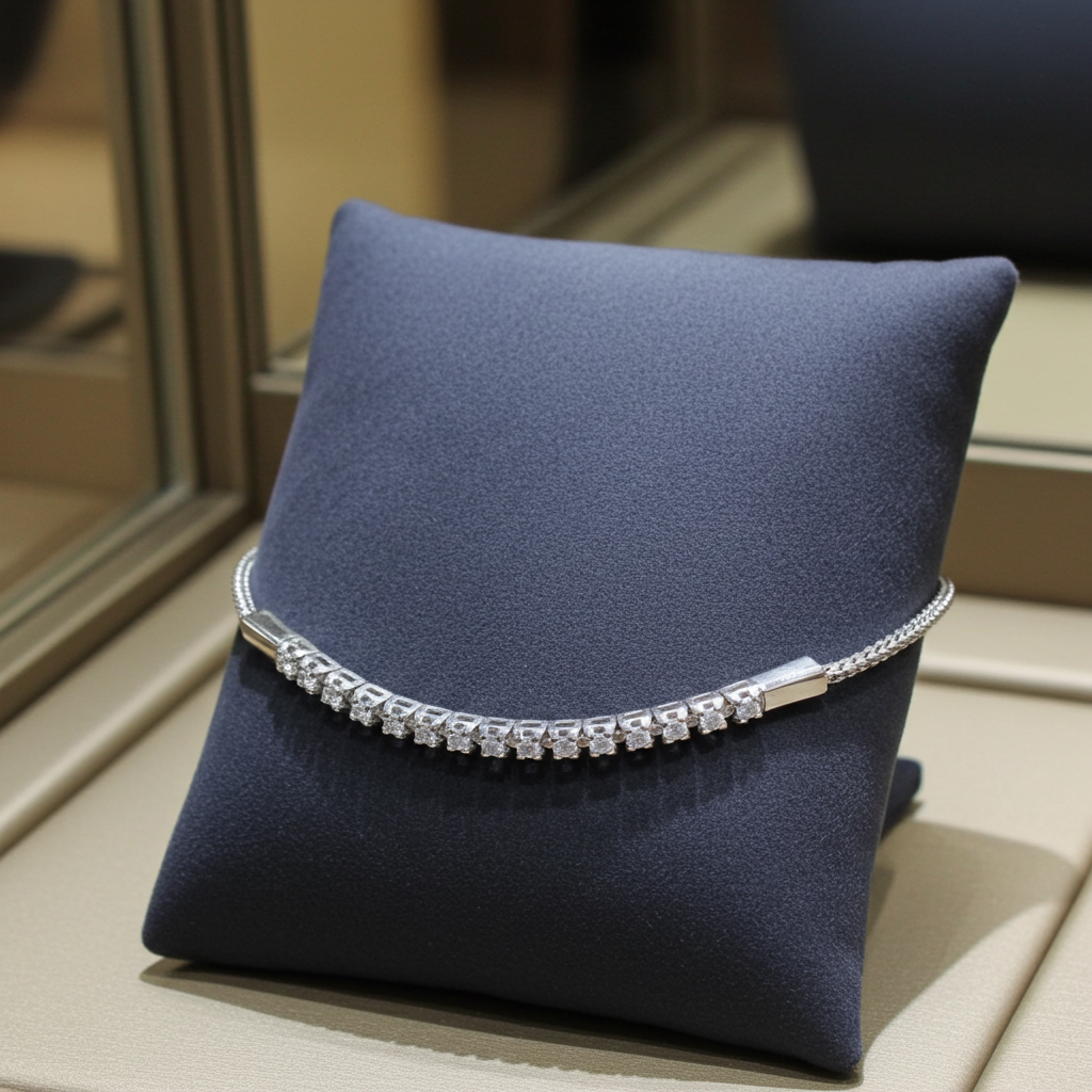 Bracciale Mezza  tennis - 18 carati Oro Bianco - 1.00ct. tw. Diamante (Naturale)