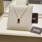 ciondolo punto  luce in oro Giallo 18k e rubino naturale 0,50ct