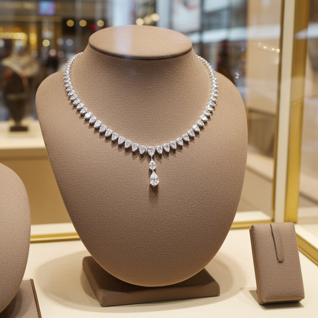 Collana tennis in oro bianco 18k e diamanti naturali 42ct