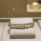 Bracciale personalizzato in oro bianco 18k e diamanti naturali