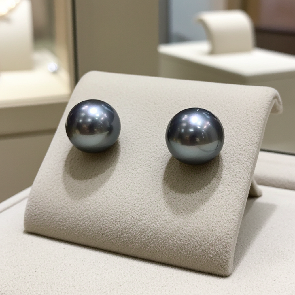 Orecchini - 18 carati Oro bianco Perla - Akoya 8 mm