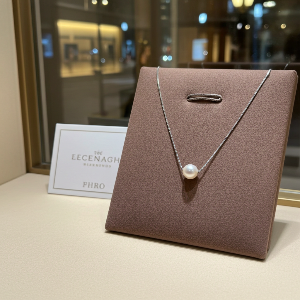 collana in oro bianco 18k con perla naturale australiane 10 mm