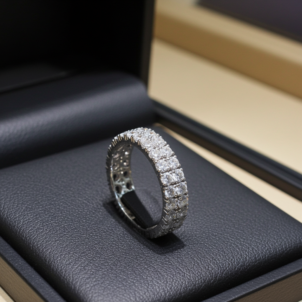 Anello - 18 carati Oro bianco - 5,50ct. tw. Diamante (Coltivato in Laboratorio)